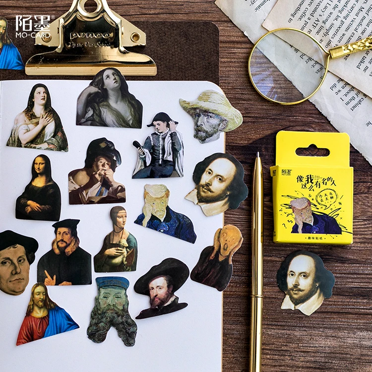 

45 Pcs/lot Famous People Mini Paper Sticker Decoration DIY Ablum Diary Scrapbooking Label Bullet Journal Stickers
