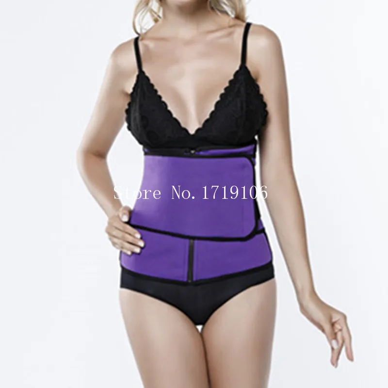 purple Waist trainer belt faja corset high waist tummy control shaper slim under wear women body shaper waist cincher corset underwear - Цвет: purple