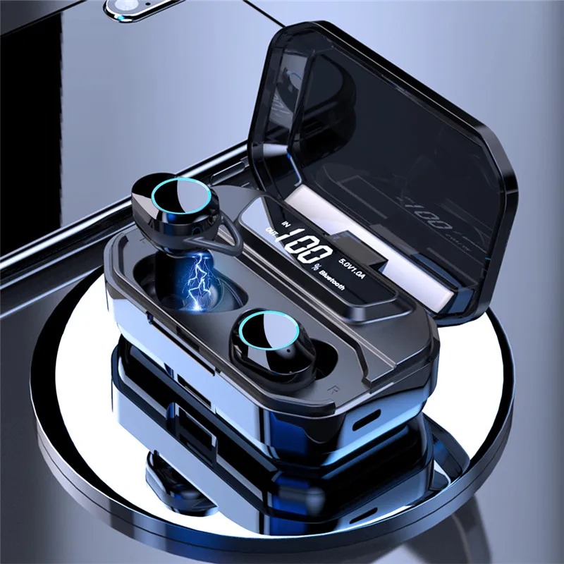 G02 TWS беспроводные наушники Bluetooth 6D стерео IPX7 водонепроницаемые наушники 3300 мАч светодиодный дисплей умный мобильный внешний аккумулятор держатель для телефона