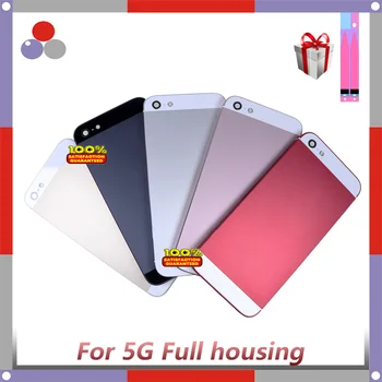 

5Pcs High Quality For iphone 5G or 5S Back Middle Frame Chassis Full Housing Assembly Battery Cover Door Rear with Flex Cable