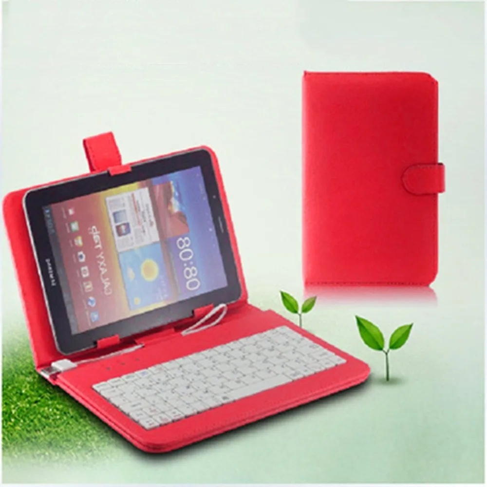 

7 Inch Imitation Leather Case Cover USB Keyboard for Android Windows Tablet