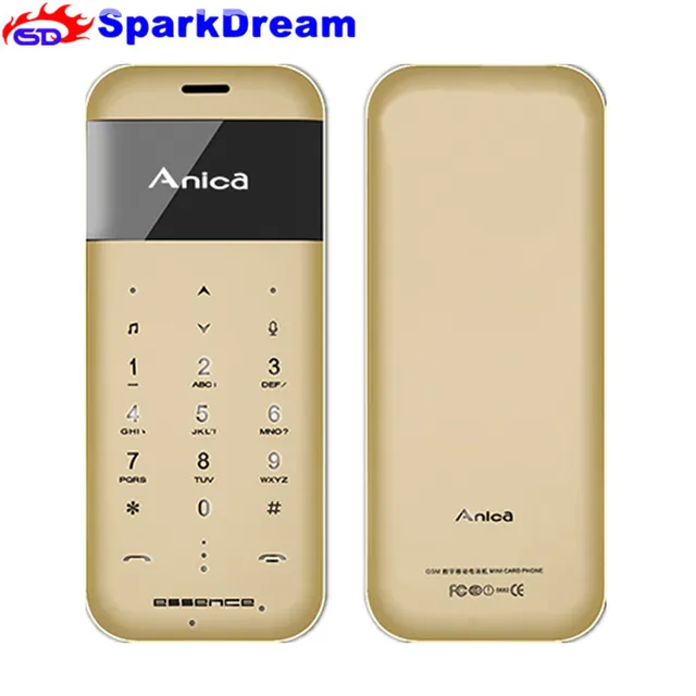 Best Offers Anica T6 Phone 1.3" MP3 Bluetooth Super Mini Ultrathin Card Luxury Dual SIM Card Student Version Ultra Thin Children CellPhone