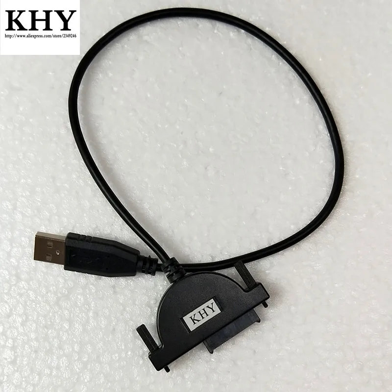 

Generation lll USB 2.0 to 7+6 13Pin Slimline SATA Cable with LED for Laptop ODD CD-ROM DVDRW Caddy Drive Adapter