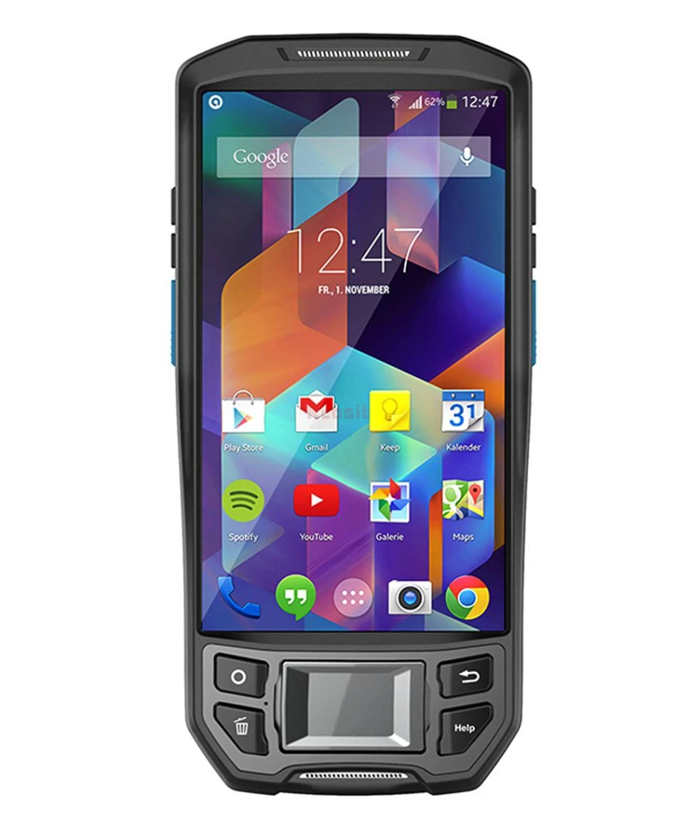Считыватель отпечатков пальцев UHF RFID 1D/2D сканер штрих кода Android 7 0 беспроводное