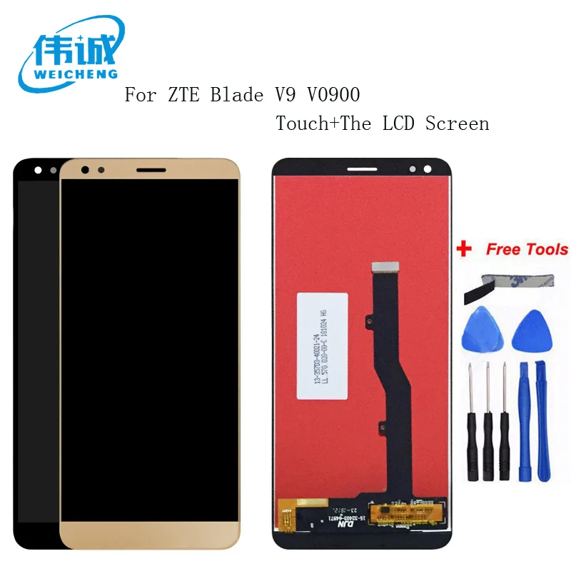 Скидка WEICHENG zte Blade V9 смартфон Сенсорная панель + ЖК дисплей дигитайзер сенсорный экран линзы для zte V0900 + Бесплатные инструменты