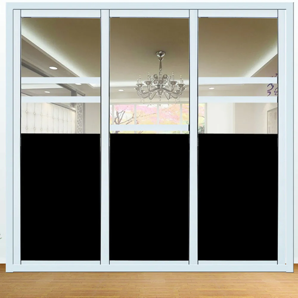  Black Glass Window Film For Window Privacy Self Adhesive Glass Stickers Home Decor Black Color Bedr - 32951499808