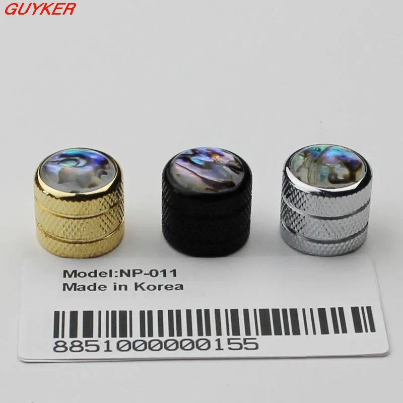 

ABALONE PUSH-ON Guitar Knobs Coarse Knurl Electric Bass Potentiometer Cap