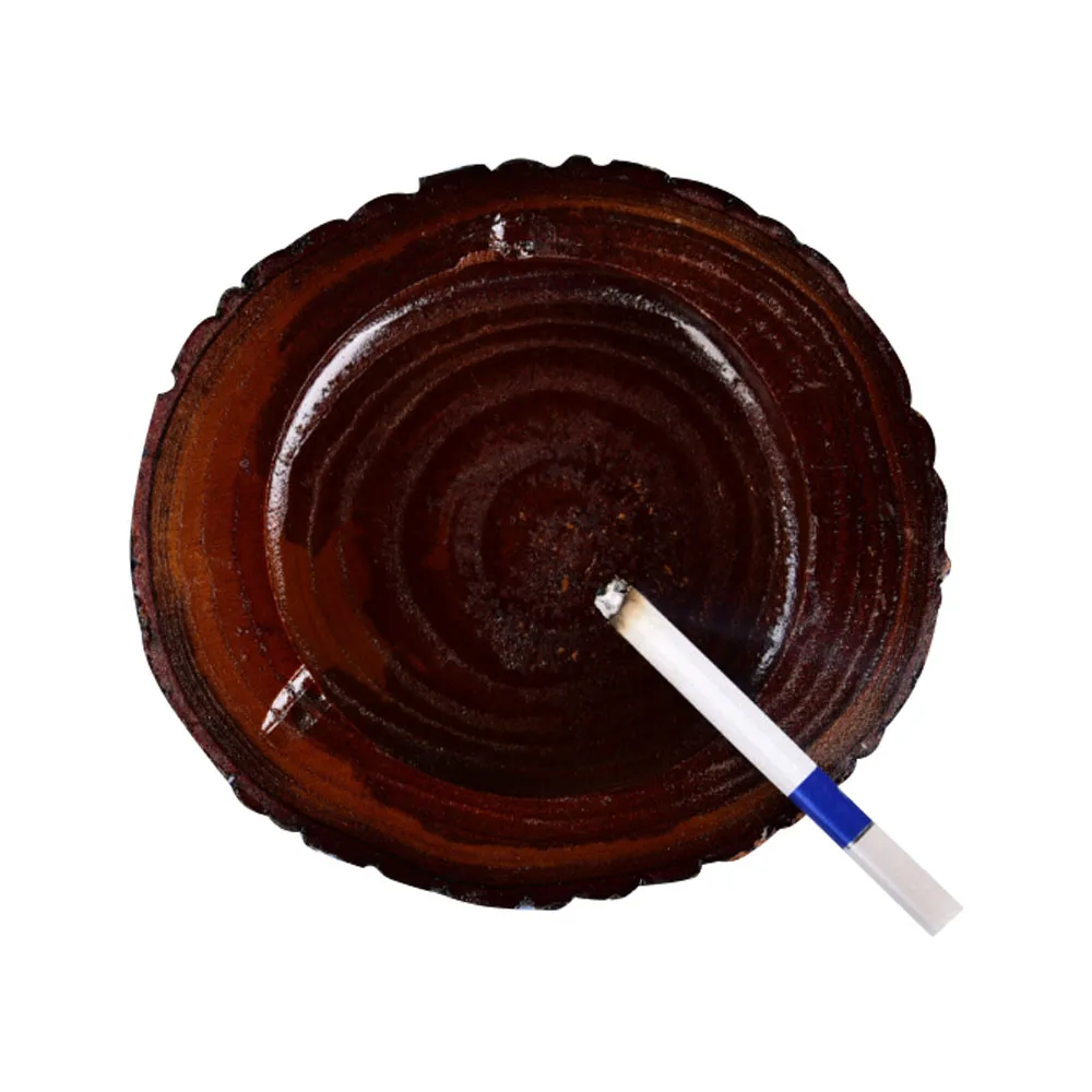 1 шт. круглая натуральная деревянная пепельница ручной работы сигареты, сигары, табак курительный цилиндр держатель Табак Курительная пепельница лоток