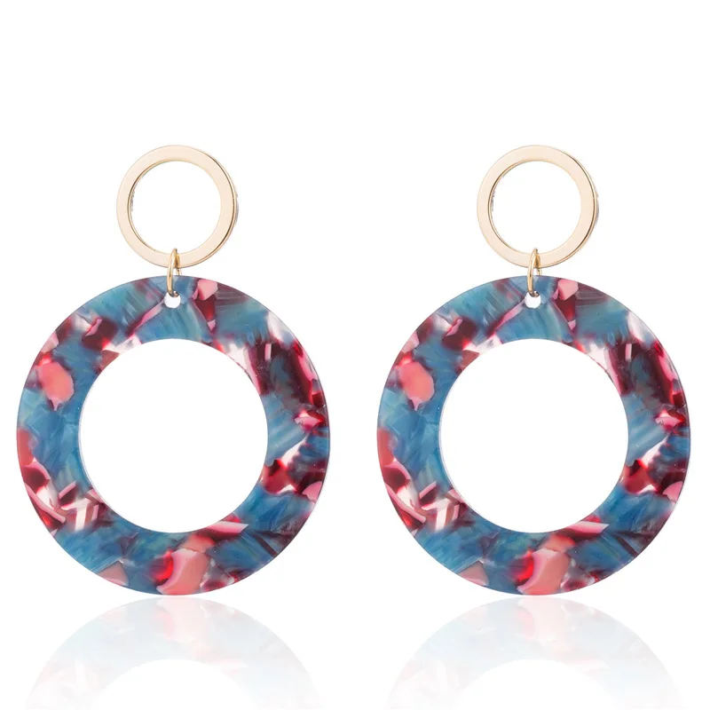 New Fashion Leopard Grain Multi-Color Big Square Acrylic Earrings Special Design Earring Jewelry Gifts Popular earrings | Украшения и