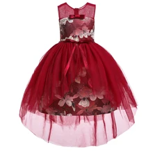 Весенние вечерние костюмы с принтом для девочек на свадьбу Детские платья для девочек детская одежда элегантное платье принцессы для детей 12-10 лет