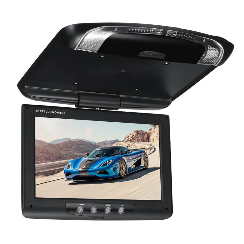 

9 Inch Car Roof Monitor with Remote Controller Ceiling Mount Flip Down LCD Digital Screen DVD Player IR Transmitter+Dome Light