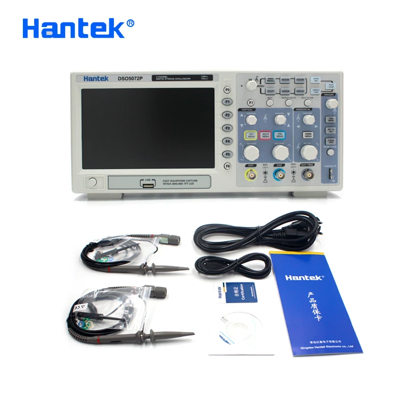 Hantek DSO5072P Цифровой Осциллограф 2 канала 70 МГц полоса пропускания 1GSa/s 40 к TFT сигнал формы WVGA USB Portatil Osciloscopio