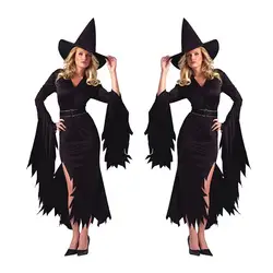 Для женщин костюм вампира девушка ведьмы платье для взрослых Готический Темный queen косплэй нарядное карнавальный костюм Хэллоуина