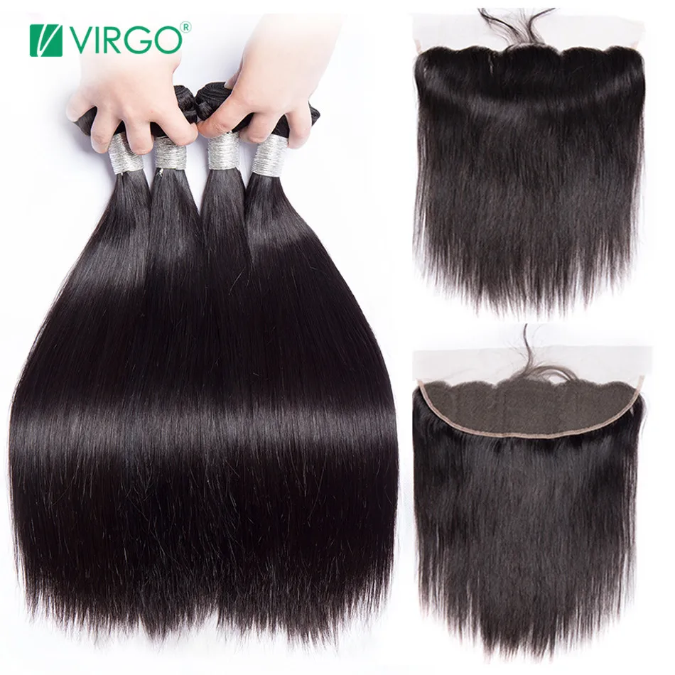melhor Volys Virgem Feixes de Cabelo Retas Com Fechamento Feixes de Cabelo Peruano Remy Do Cabelo Humano Lace Frontal Encerramento Com Bundles 3 4 pcs