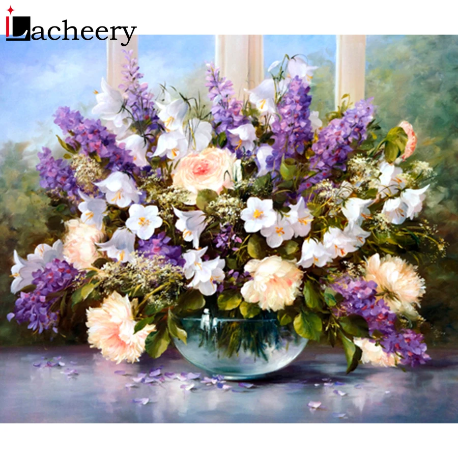

40x50cm DIY Oil Painting by Numbers Lavender Frame Painting on Canvas Handmade Wall Pictures for Bedroom Wall Art Decor Posters