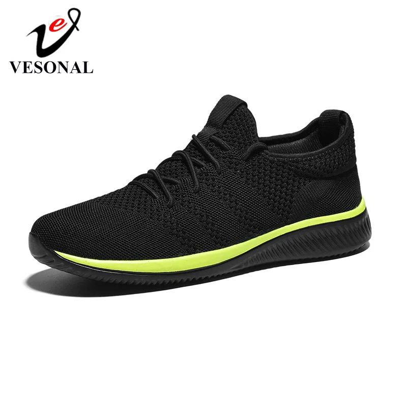 

VESONAL Brand 2019 New Flyknit Mesh Men Shoes Casual Lightweight Breathable Walking Male Sneakers Comfortable Tenis Feminino