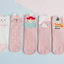 5 пар/лот, хлопковые женские,, модные, осенне-зимние, в японском стиле, стерео, с рисунками животных, забавные, кошачьи, повседневные носки