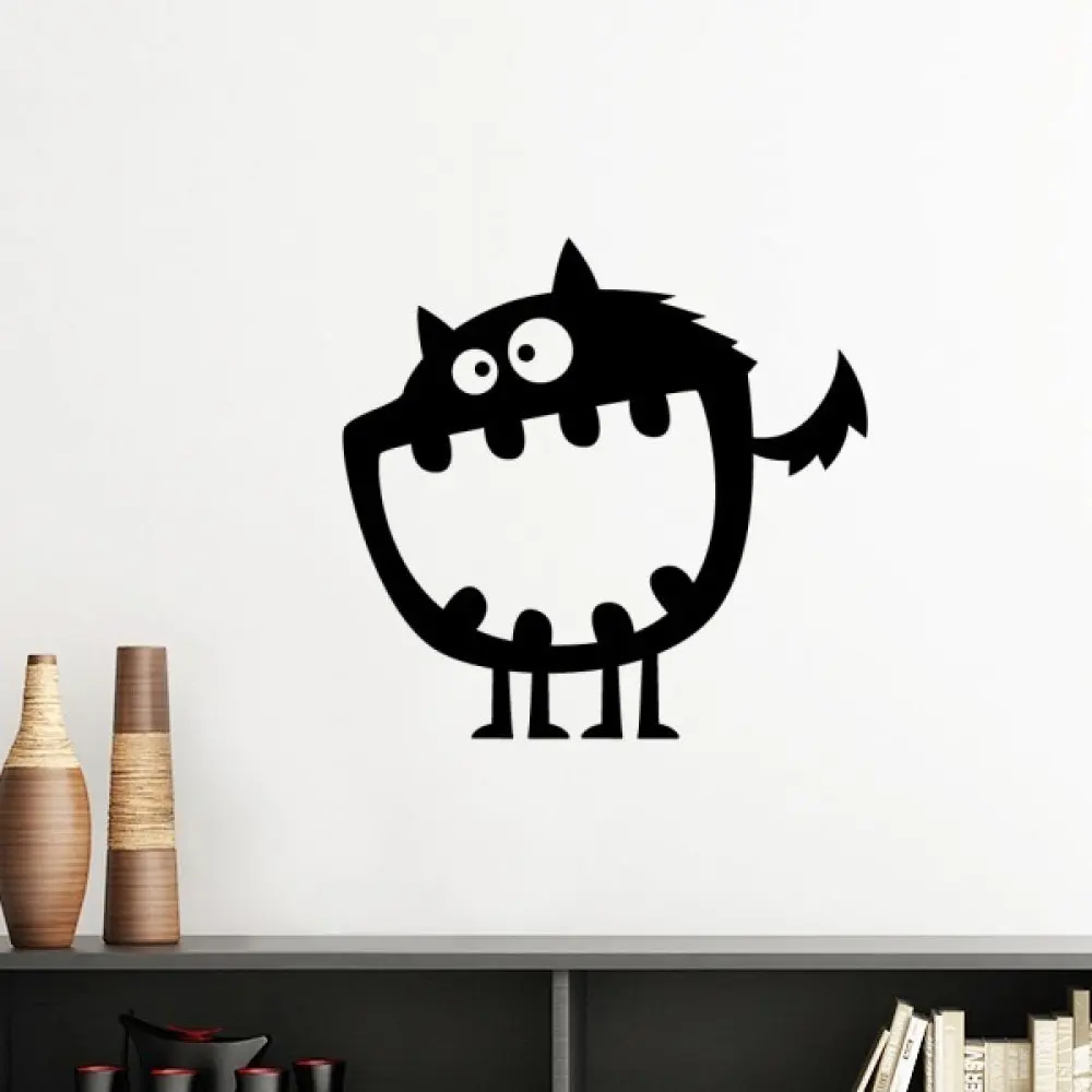 

Universe And Alien Big Mouth Monster Silhouette Removable Wall Sticker Art Decals Mural DIY Wallpaper for Room Decal