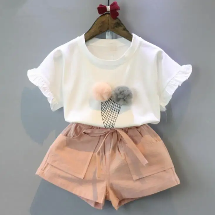 

Girls Clothing Sets 2019 Summer Cotton Vest Two-piece Sleeveless Children Sets Casual Fashion Girls Clothes Suit Skirt