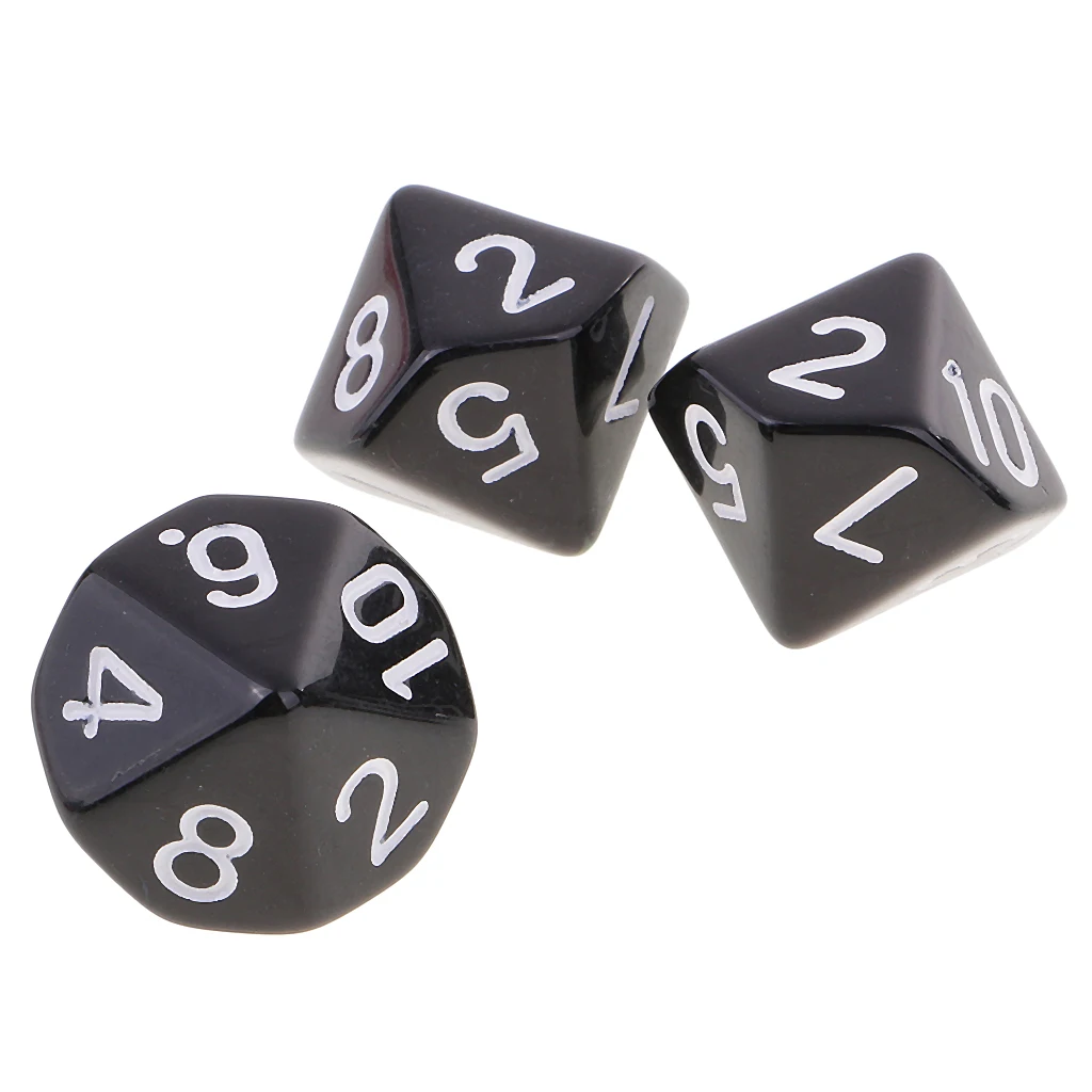 20x Acrylic Dice Set Polyhedral D10 10 Sided 16mm for DND MTG TRPG Board Game Toy Gift