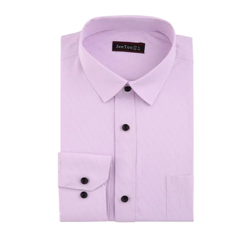 Clerence Jeetoo Для мужчин Smart Повседневная рубашка с длинным рукавом Solid Dress shirt Для мужчин Regular Fit в полоску высокое качество Для мужчин s 2018