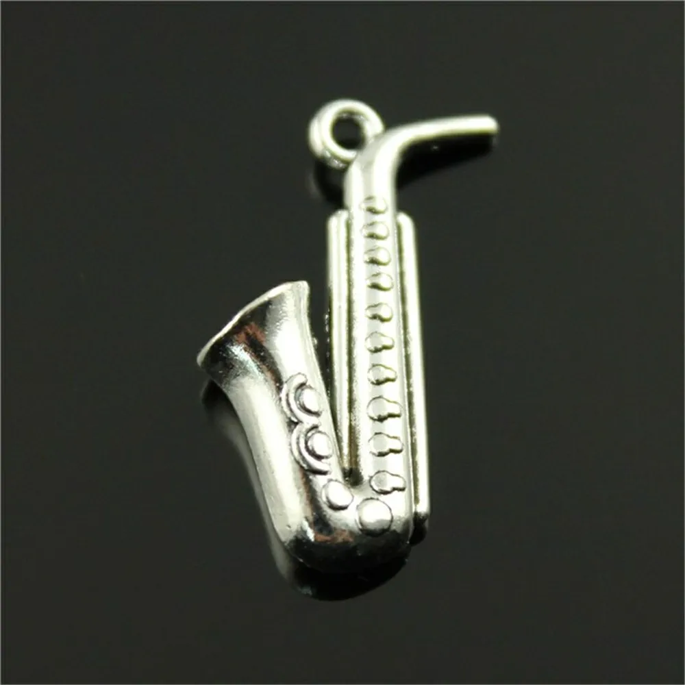 8pcs Charm Saxophone Saxophone Pendant Charms For Jewelry Making Antique Silver Musical