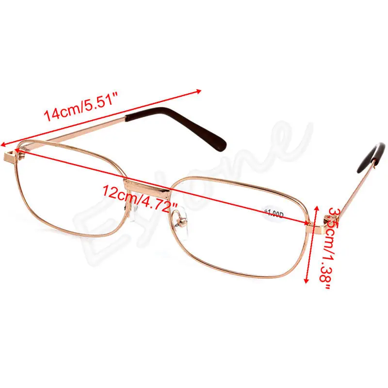 1pc Metal Full Frame Anti-fatigue Hard Resin Lens Reading Glasses+1.00~+4.00