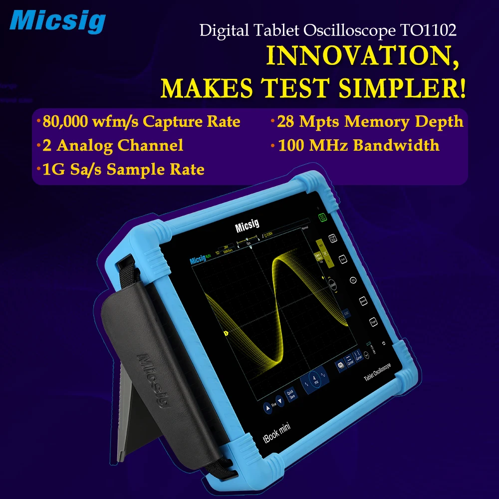

2017 Digital Tablet Oscilloscope TO1102 100MHz 2CH 1G Sa/s real time sampling rate Oscilloscope automotive Oscilloscopes kit