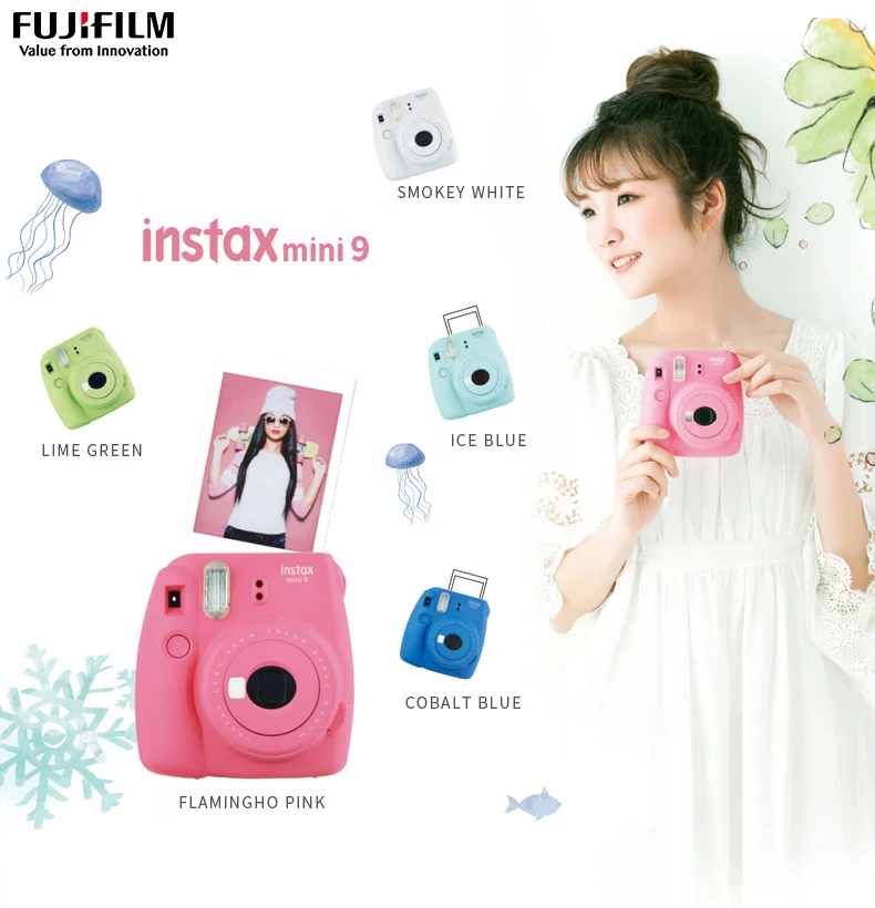 Fujifilm InstaxMini 9 Бесплатный подарок для Polaroid InstantPhoto Camera FilmPhoto Camerain 5 видов цветов мгновенная фотокамера