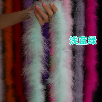 

20g marabou turkey feather boa 5p/lot mint green dyed chicken feather fringes strips for crafts