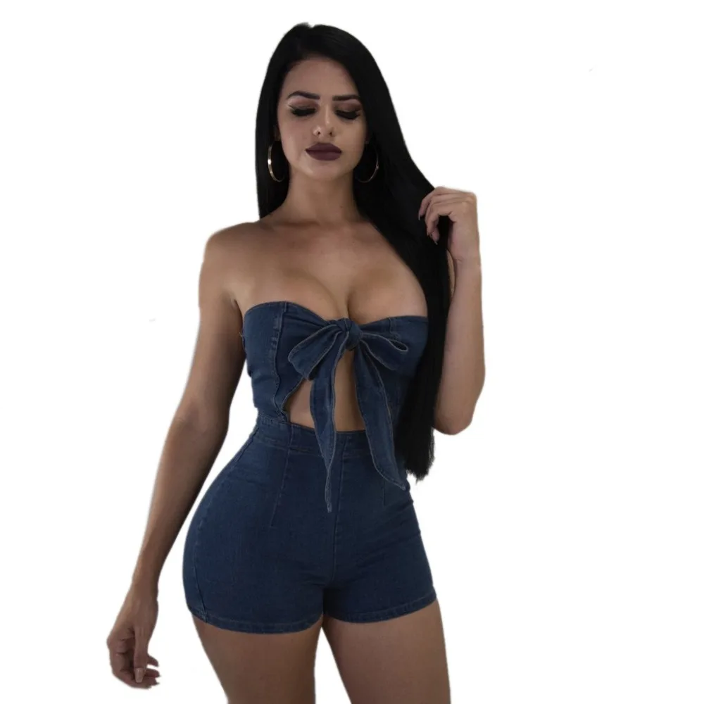 

JIZHENGHOUSE Street Fashion Vintage Denim Jumpsuits Women's Sleeveless Denim Jumpsuits Summer Playsuit Rompers Fashion Overalls