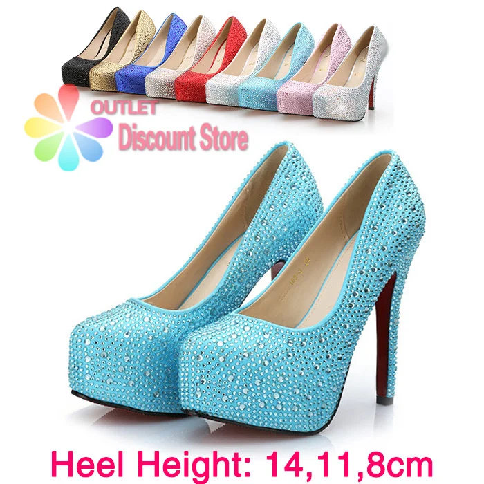 light blue rhinestone heels
