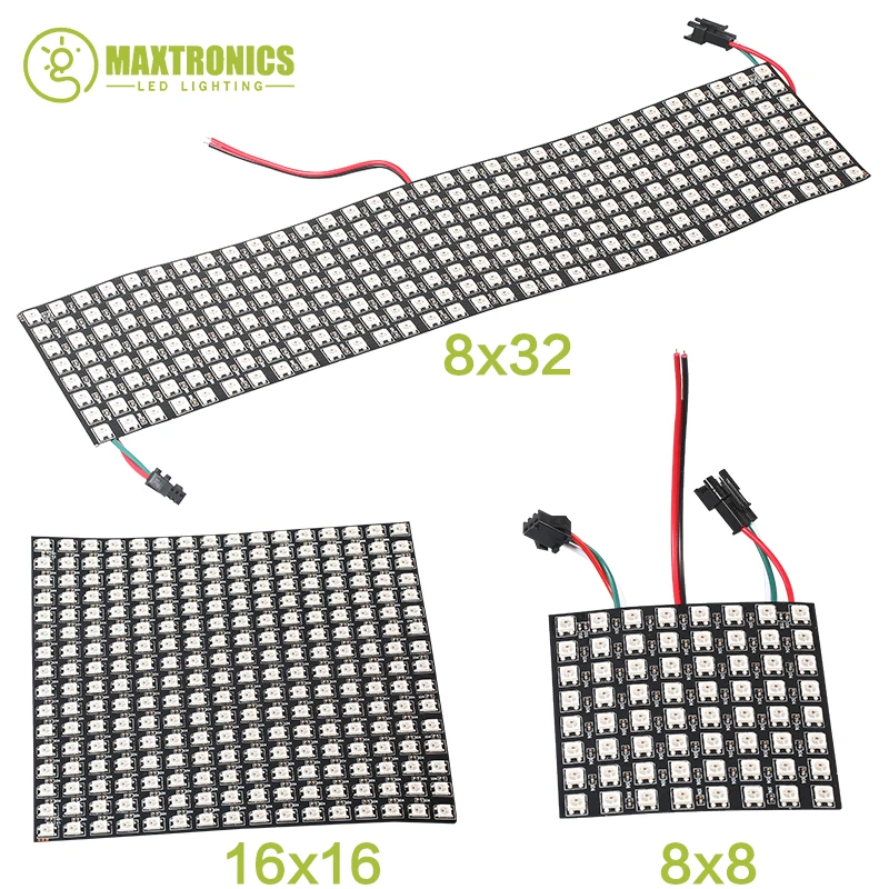 8*8 16*16 8*32 пикселей 256 WS2812B цифровой гибкий LED Программируемый панельный экран