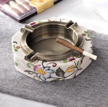 

Chinese Style Creative Multi-purpose Ash Holder Home Office Decor Luxury Ceramic Ashtray Smoking Accessories Friend Gift LF285