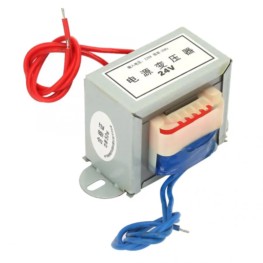 220 V-24 V 50W 50 Гц низкочастотный изоляции один Мощность трансформатор EI Тип основные аудио трансформатора