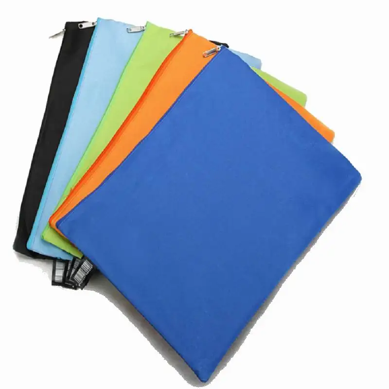 Wholesale 100 pcs Candy Colors Canvas File Folder Bag,Zip folder for