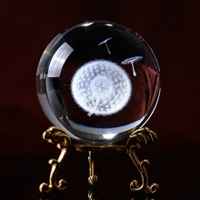 Decorative Globe Spheres Promotion For Promotional 60mm Diameter Globe 1pc Dandelion Miniatures Crystal Ball Laser Engraved Plant Gl Sphere Home Decor Accessories Gifts