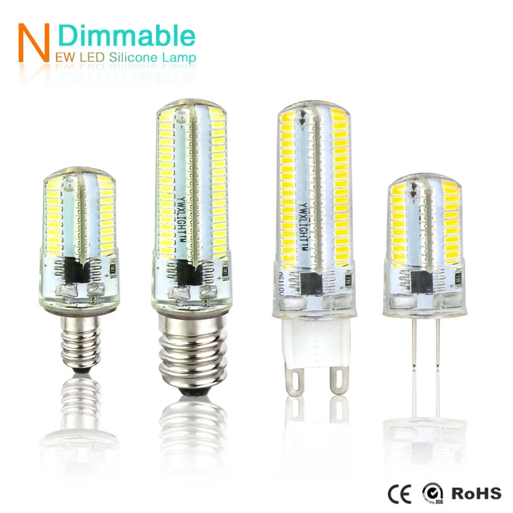 Мини G9 свет G4 светодиодные лампы 220 V 110 V E11 E12 E14 E17 G8 затемнения SMD3014 Spotlight 64 152 светодиоды Sillcone свет для Люстра