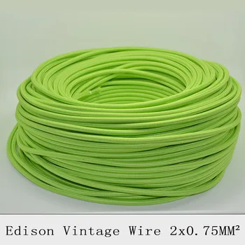 

2*0.75mm2 Textile Electrical Wire Braided Chandelier Pendant Lamp Wires Fabric Electrical Cable Vintage Lamp Cord 10Meters/Lot