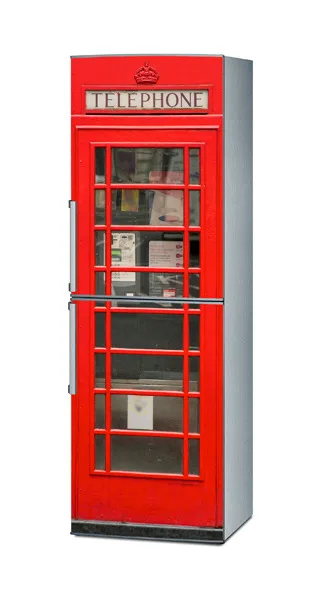 

Custom DIY Dishwasher Refrigerator Freeze Sticker UK Red Telephone Booth For Kitchen Decoration Art Fridge Door Cover Wallpaper