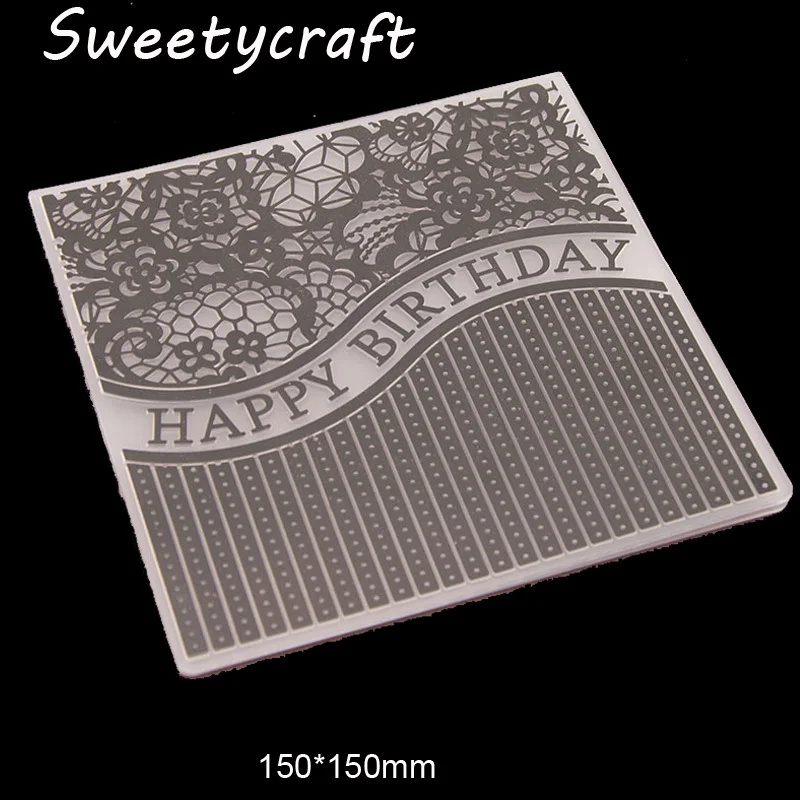 Happy birthday flower embossing folder 1