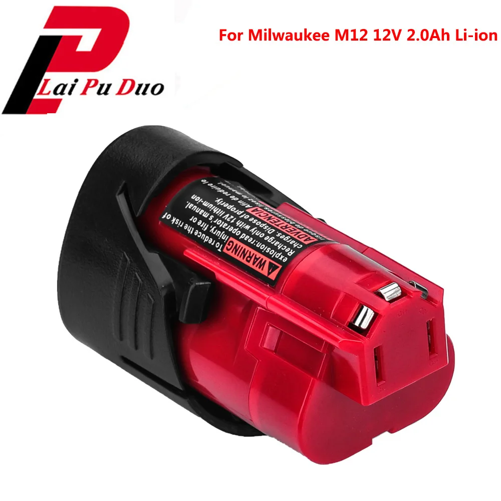 For Milwaukee M12 12V 2000mAh Li ion Power Tools Battery 48 11 2402 48