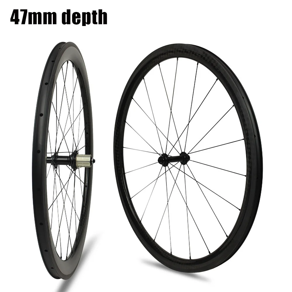 Top 700c Carbon Road Bike Wheel 30mm 38mm 47mm 50mm 60mm 88mm Tubeless Clincher Tubular Powerway J-bend R13 hub Pillar 1423 Spoke 10