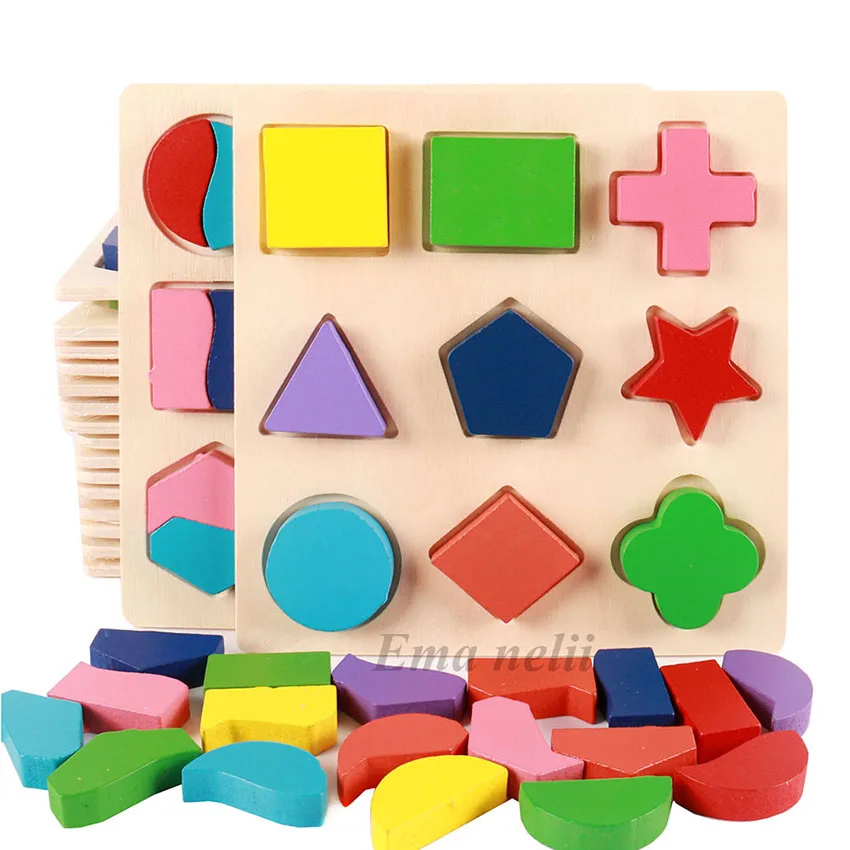 

Sale Geometric Shape and Color Matching Toys Wooden 3D Puzzles Baby Montessori Early Educational Learning Toy for Children S-L02