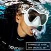 Cressi F1 Snorkeling Set Diving Mask Dry Snorkel Framless Shiny Silicone Scuba for Adults 4