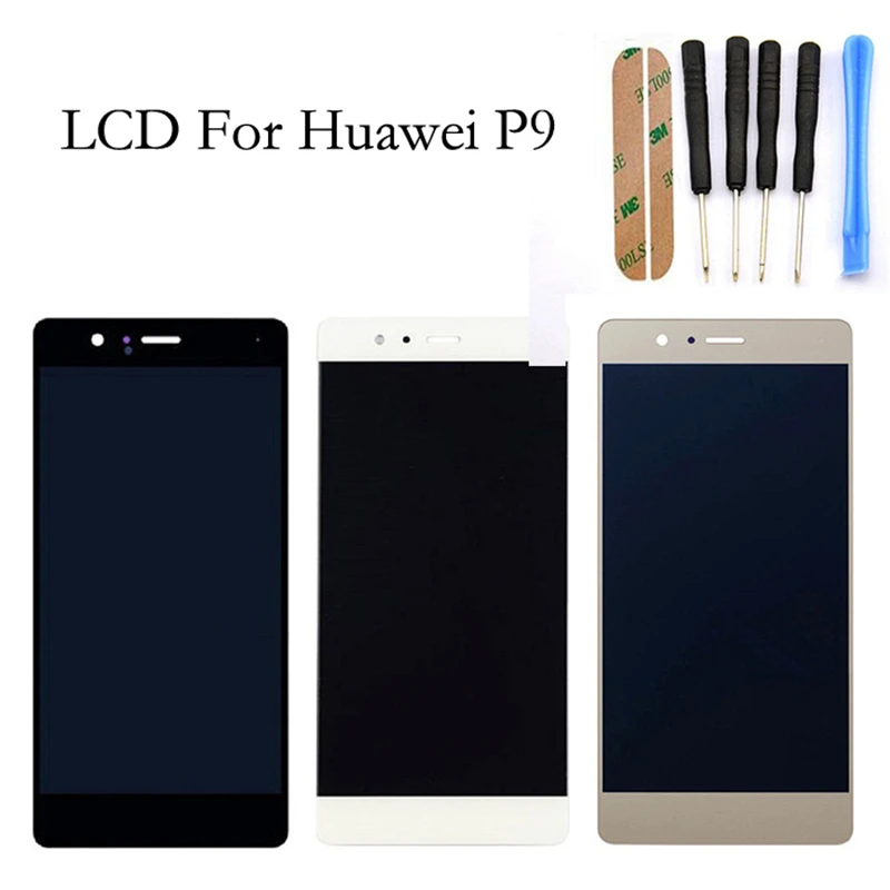 ФОТО well LCD+Touch Glass For Huawei P9 EVA-L09 EVA-L19 LCD Display+Touch Screen Digitizer Assembly Smartphone Replacement