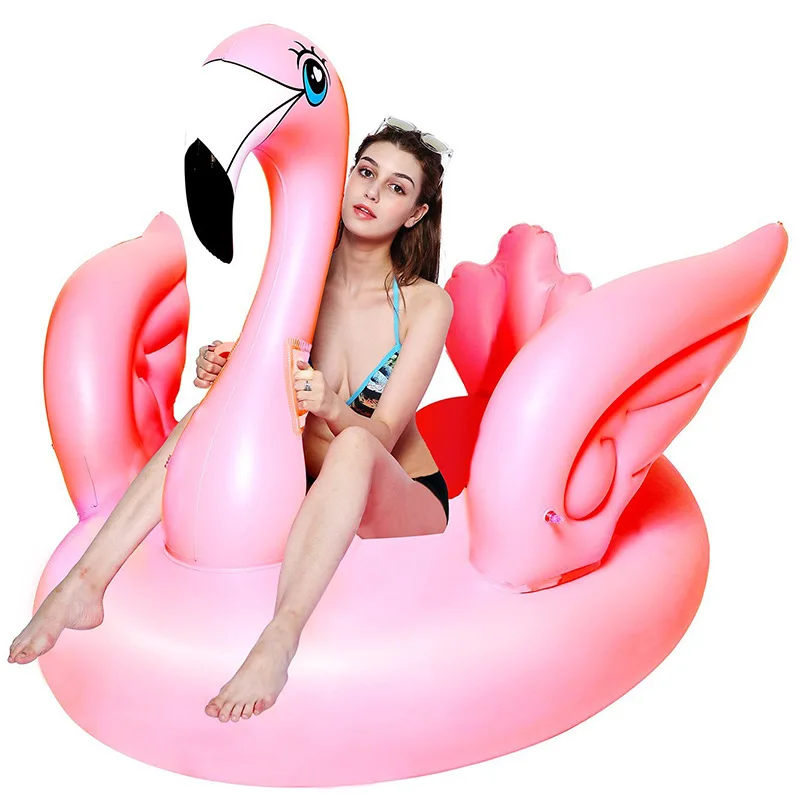 

60 Inches Giant Inflatable Flamingo Pool Floats Tube Raft Swimming Rings Adults Party Toys 1.5M