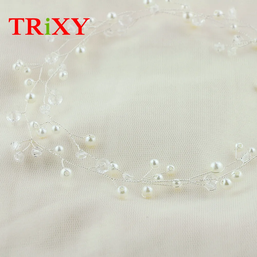 TRiXY H98 Быстрая ручной работы жемчуг бисерные свадебные аксессуары для волос блестящие стразы свадебные аксессуары для свадьбы мечты