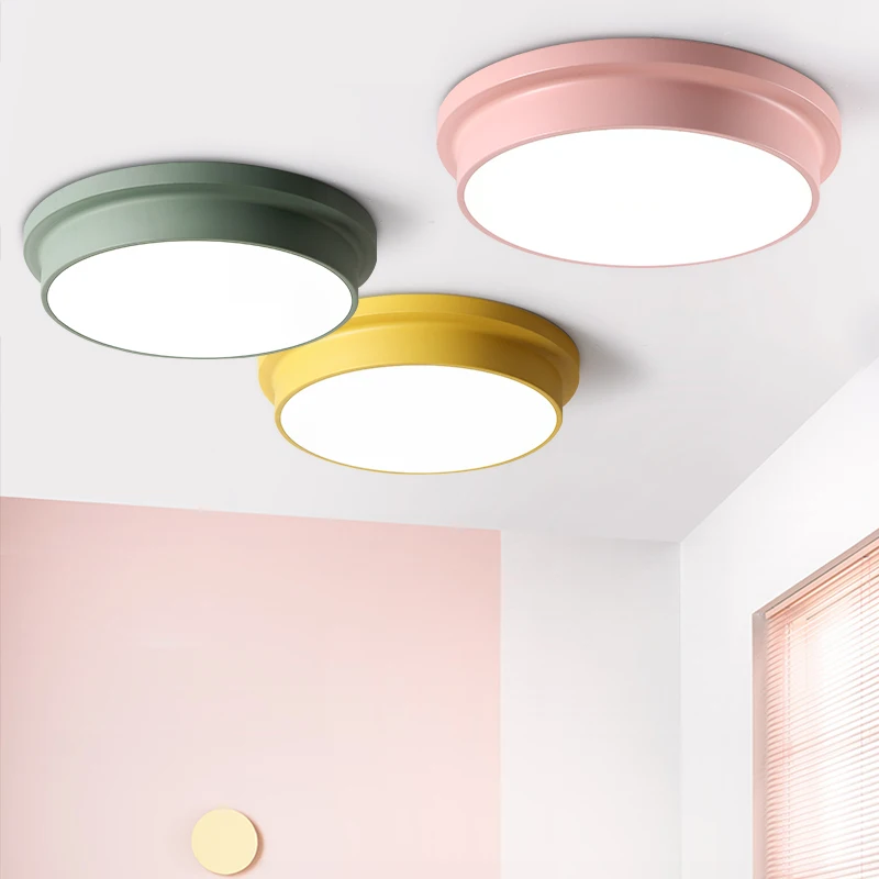 

90-260V Ceiling Lights For Bedroom living room Nordic Style Ceiling Mounted Lamp Macaron Kitchen home Lighting Fixture abajur
