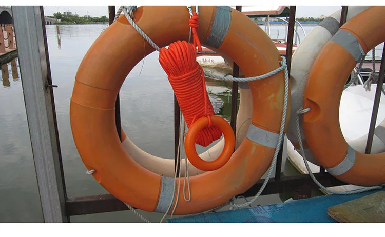 yellow red flec rope floating lifebuoy throwing rope 8 mm30 metres length. 